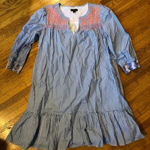 JCrew poplin cotton dress w/embroidery.